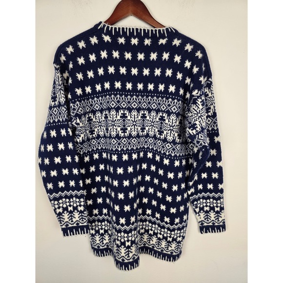 Obermeyer Vintage Womens Blue Fair Isle Nordic Winter Wool‎ Blend Sweater Small - Picture 2 of 7